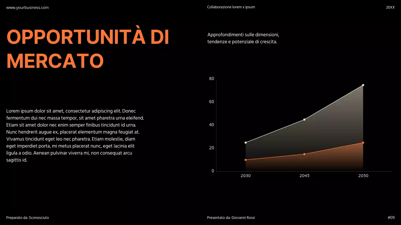 Arancione Moderno Minimal Bold Pitch Deck Proposta
