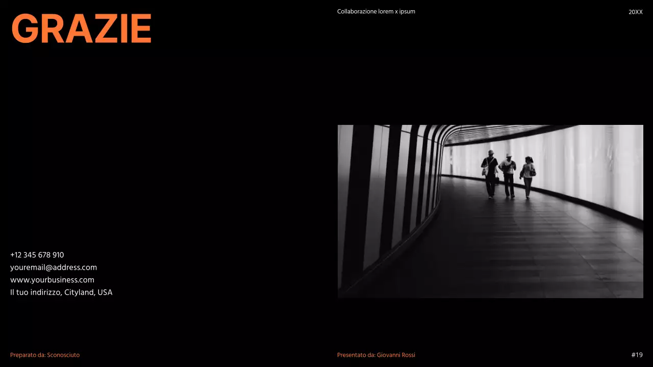 Arancione Moderno Minimal Bold Pitch Deck Proposta