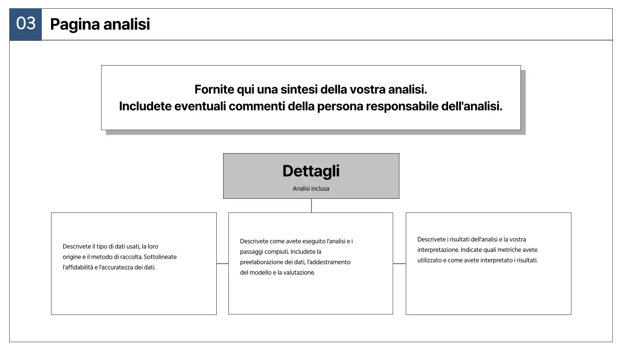 Un semplice rapporto di strategia di mercato in blu navy e grigio