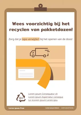 Eenvoudig prikbord voor appartementen in bruin en beige