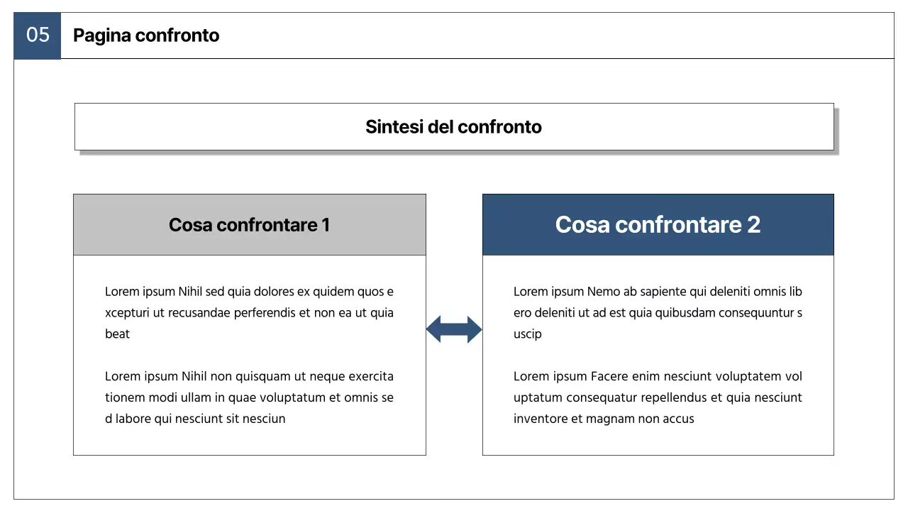 Un semplice rapporto di strategia di mercato in blu navy e grigio