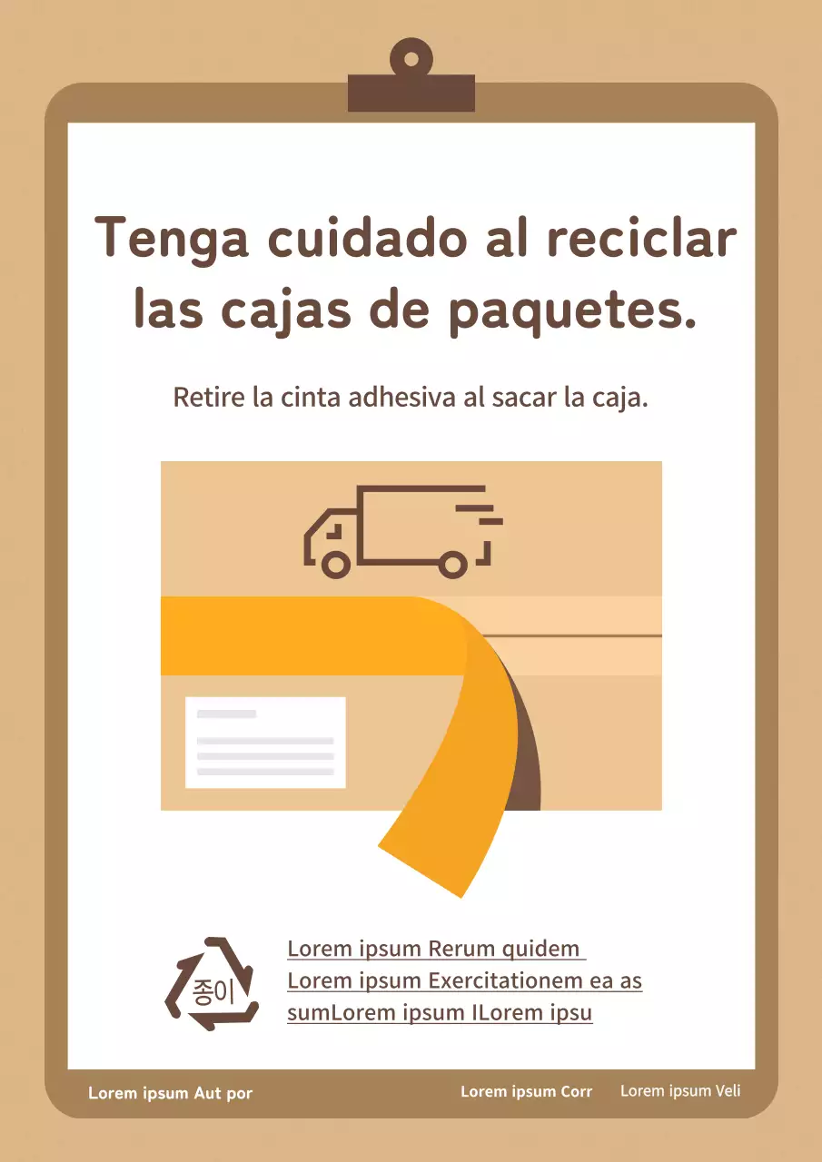 Sencillo tablón de anuncios para apartamentos en marrón y beige