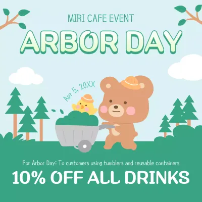 Green Cute Event Promotion Social Media Post