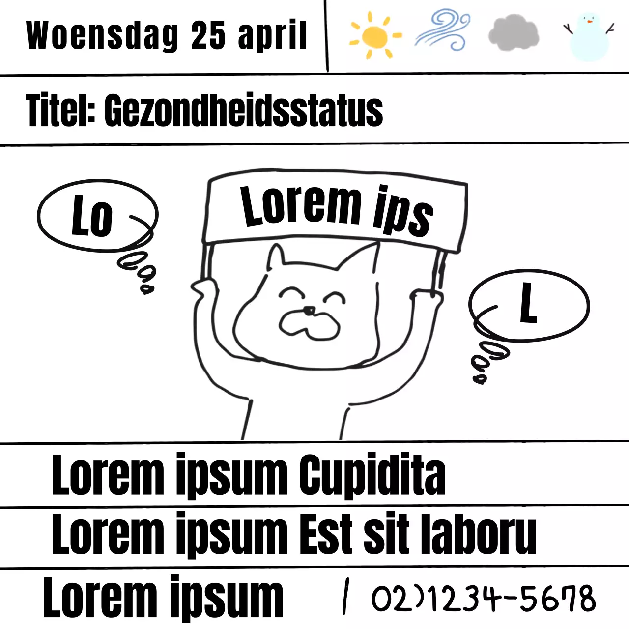 Een witte, ziekelijk uitziende advertentie voor een kliniek voor Chinese medicijnen