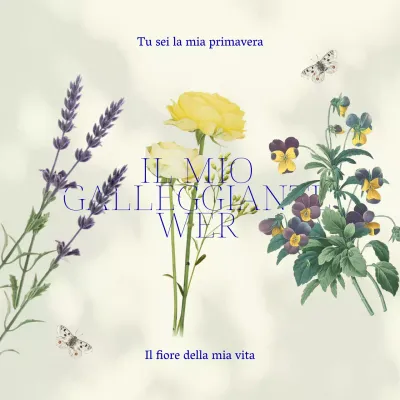 Annuncio di un sentimento classico in blu navy e viola