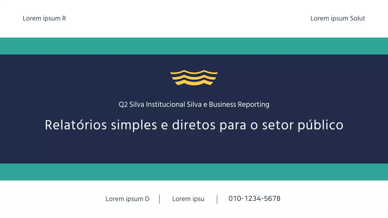 Relatórios simples do sector público em azul e menta