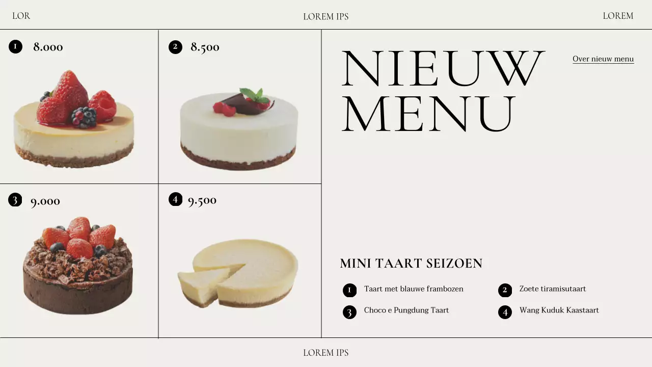 Aankondiging van een collectie moderne cafés in beige