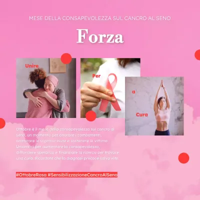 Campagna rosa e rossa per il mese della consapevolezza del cancro al seno