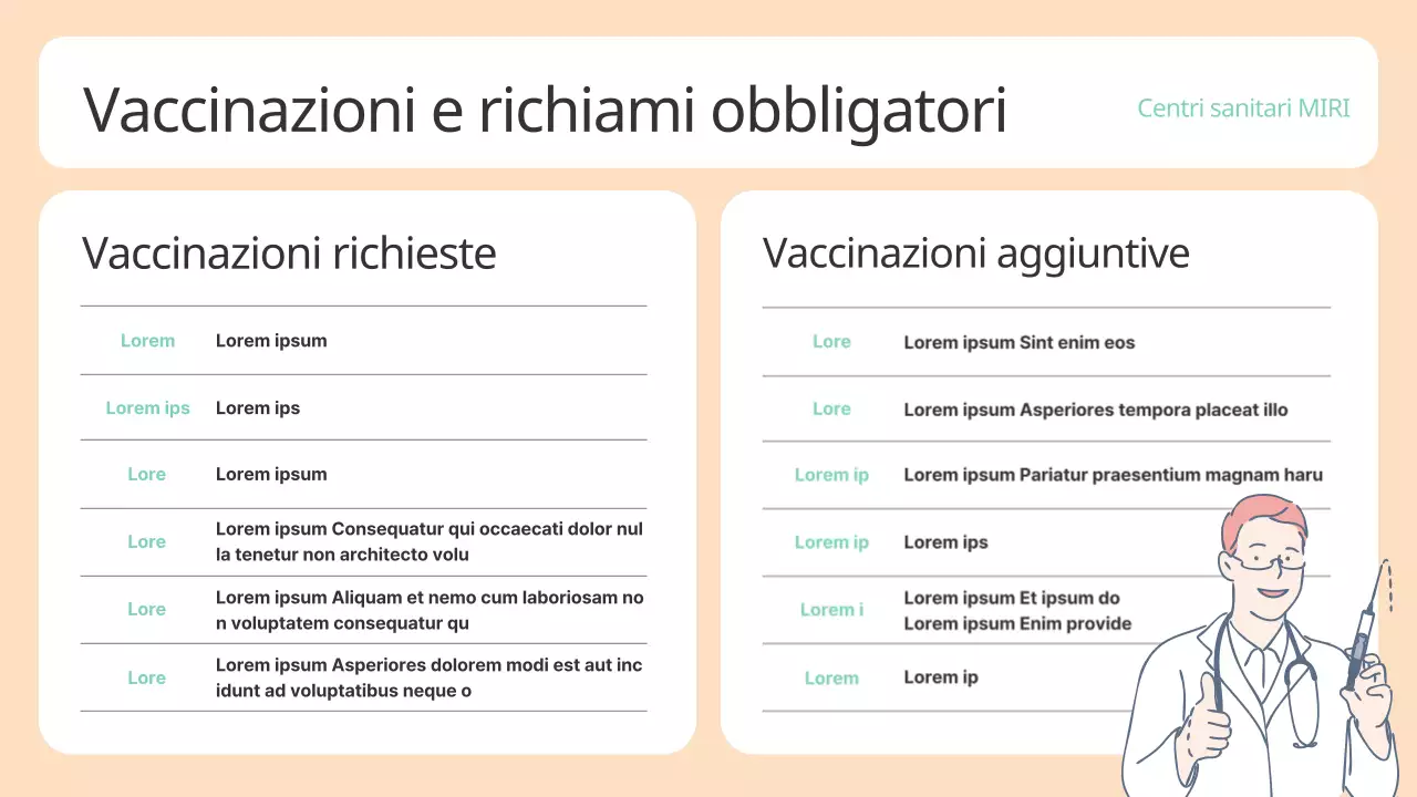 Una simpatica guida alle vaccinazioni in beige e menta