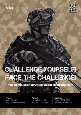 Beige Modern Military Recruitment Poster