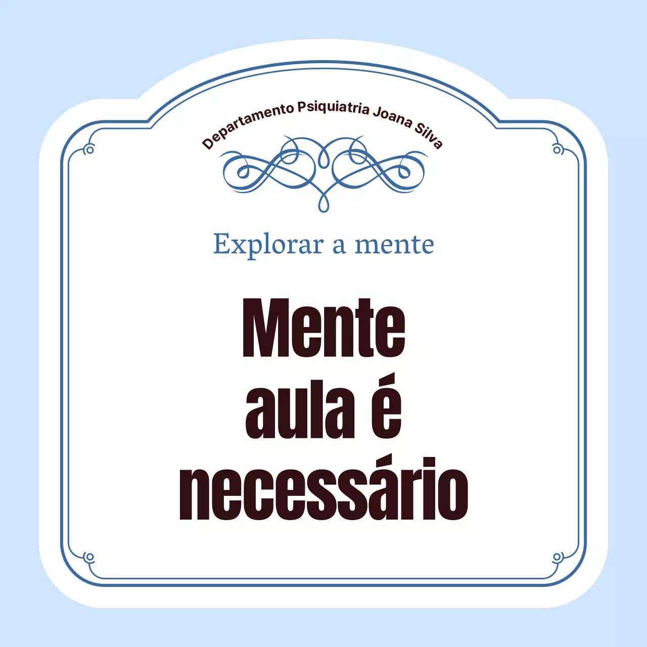 Anúncio de marca hospitalar simples em azul claro