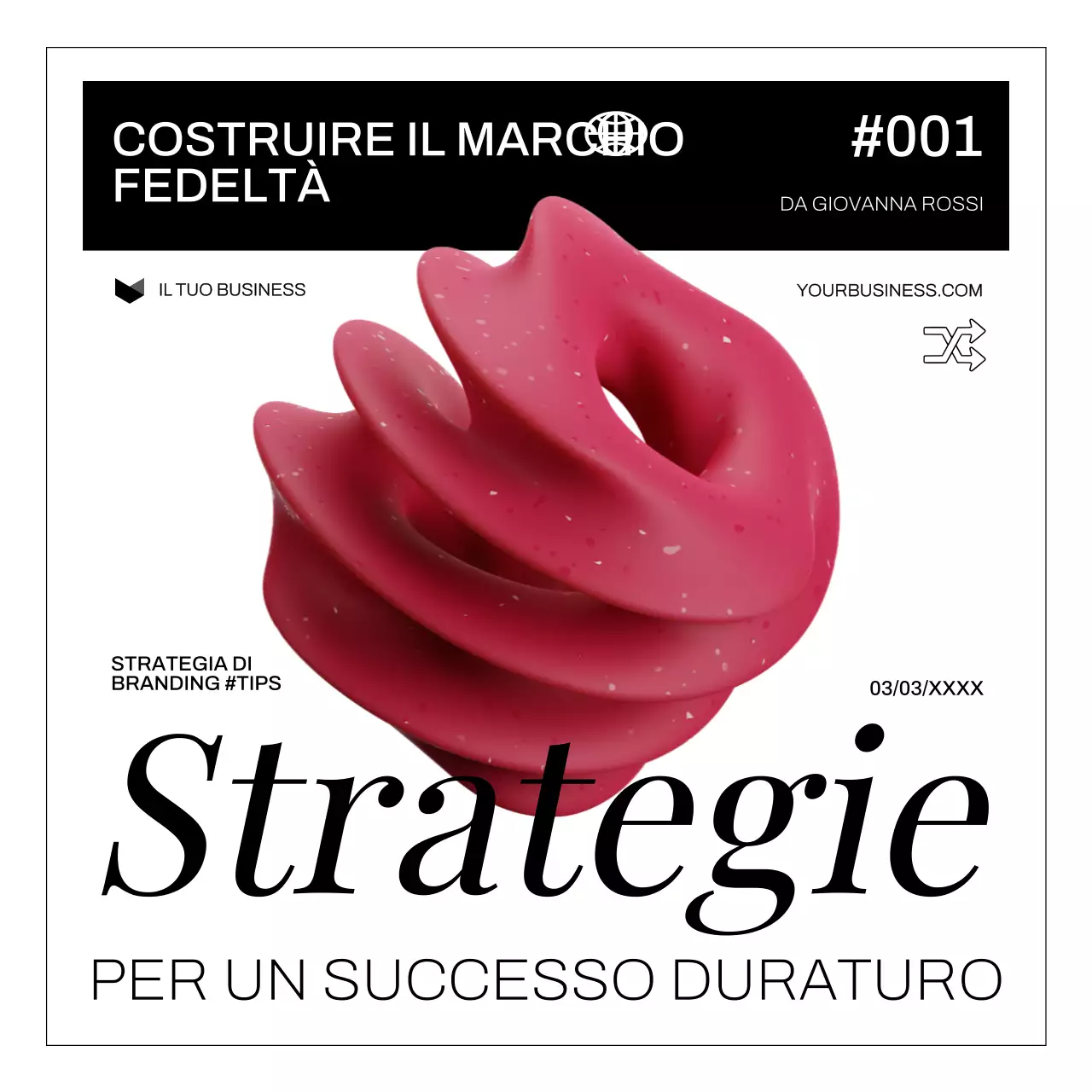 Bianco Nero Moderno Audace Strategia di costruzione del marchio Suggerimenti Carosello di Instagram