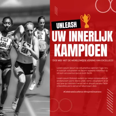 Rood en Wit Modern Sportevenement Publiciteit