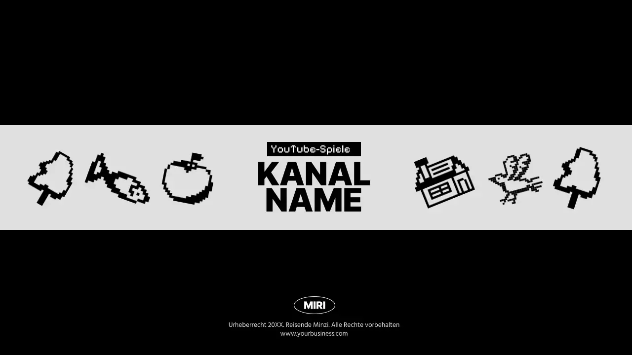 Moderne Gaming-YouTube-Kanal-Kunst in Schwarz-Weiß