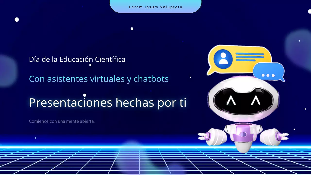 Día de la Ciencia Cibernética Chatbot Plan de lecciones en azul marino y azul claro