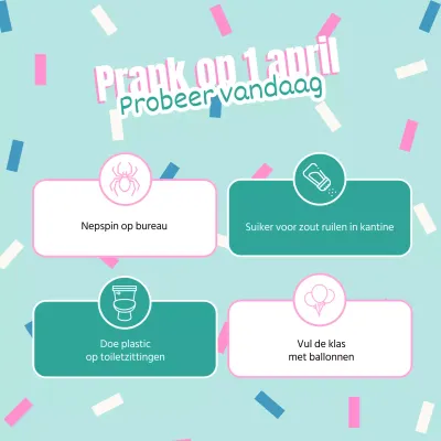 Groen Roze Feestelijke Grappenideeën voor 1 april