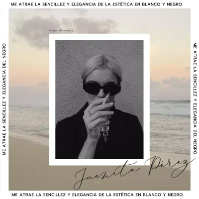 Promoción del blog de moda y estilo de vida modernos en blanco y negro