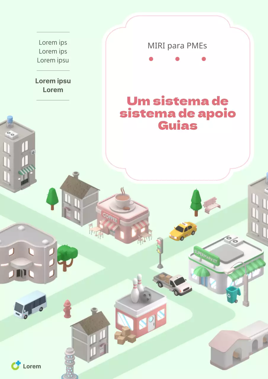 Uma bonita capa cor-de-rosa e chartreuse para o Guia de Apoio às Pequenas Empresas