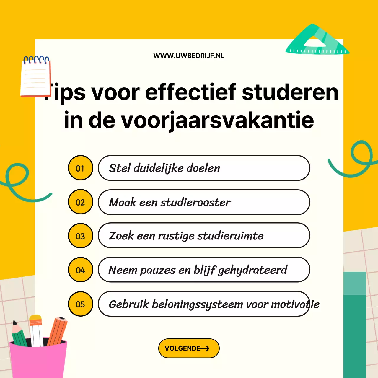 Gele en witte trend voorjaarsvakantie studiegids