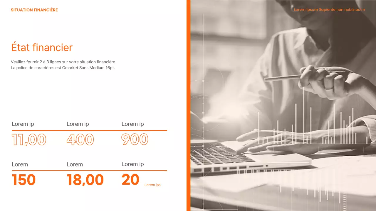 Papier à en-tête moderne, orange et blanc, d'une entreprise de produits chimiques industriels lourds