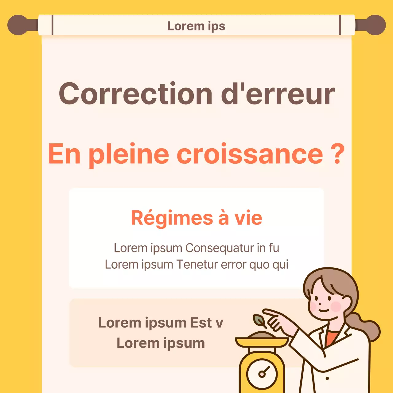 Promotion d'une clinique de médecine chinoise diététique orange et jaune kitsch