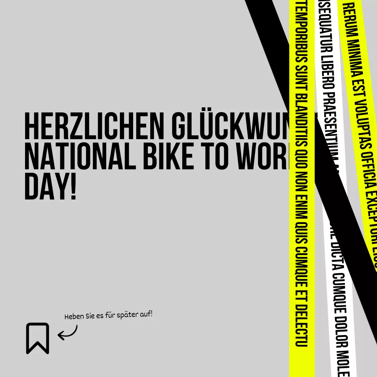 Grau Neon Grün Bold National Bike to Day Tipps Instagram Karussell Post