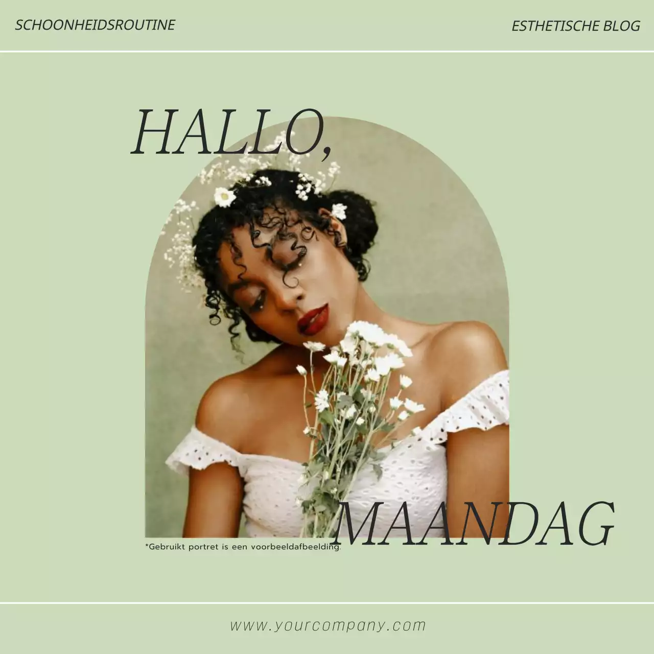 Groen en zwart modern fotolijstje make-up schoonheid school promotie