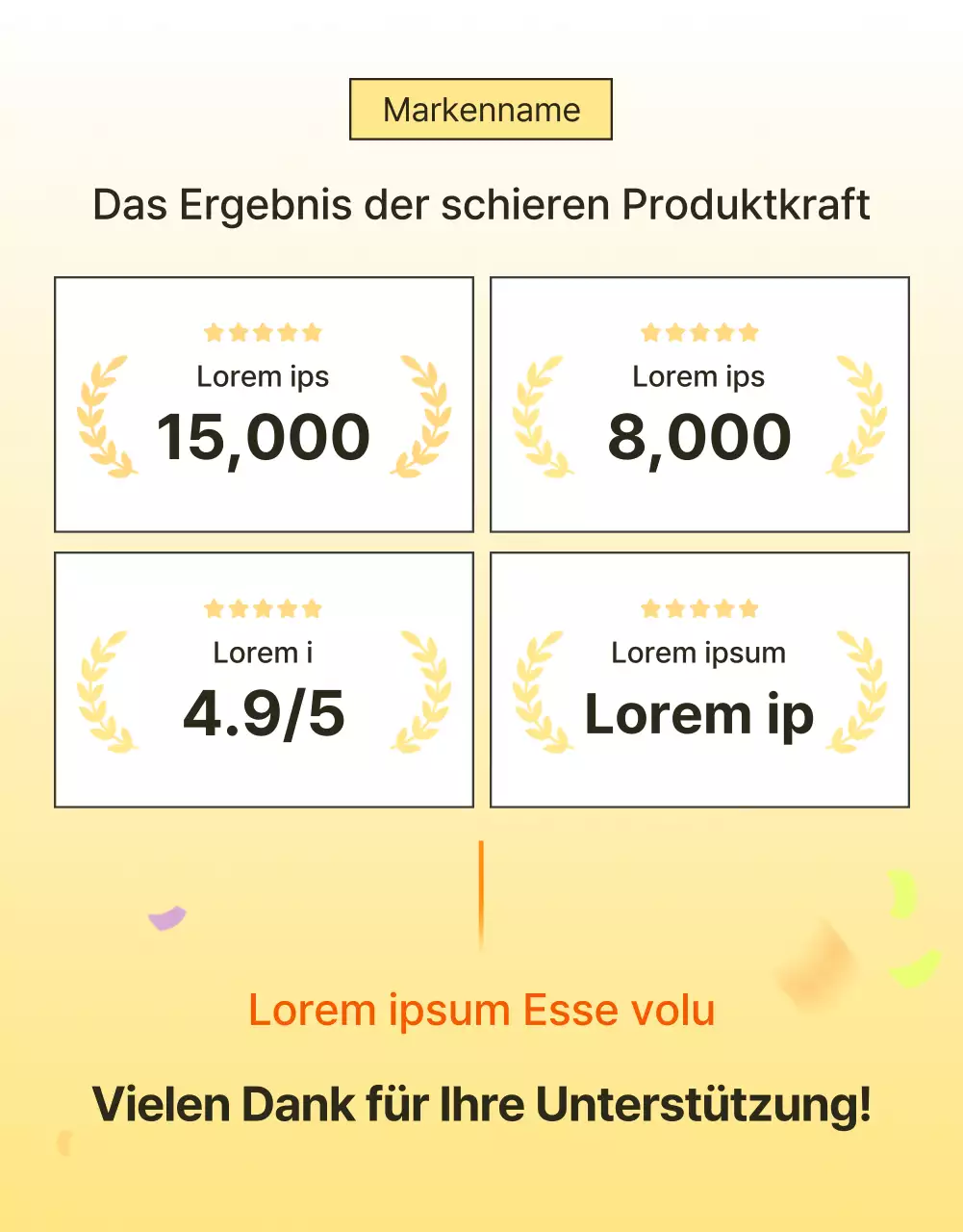 Förderung einfacher Hautpflegekosmetik in Gelb und Orange