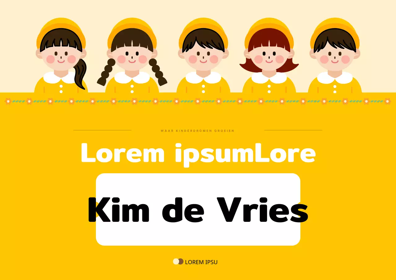 Schattige geel-witte naamplaatjes voor kleuterschool