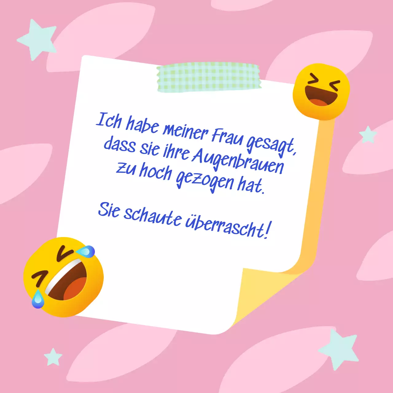 Aprilscherz Notiz in blau trendy doodle Stil