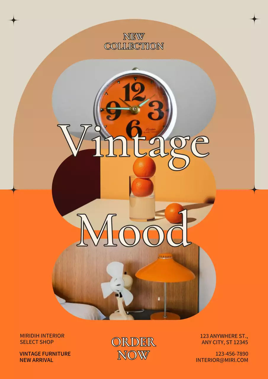 Orange Vintage Furniture Promotion Poster