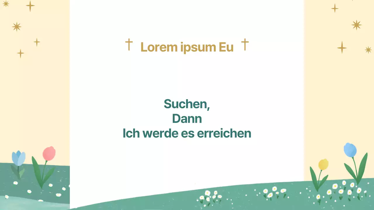 Ein hübscher gelber und grüner Führer zu den Gottesdiensten