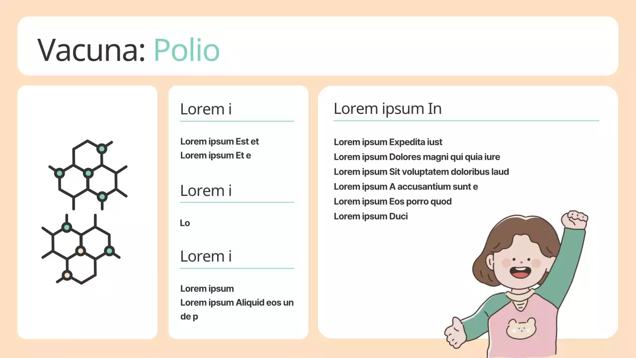 Una bonita guía beige y menta sobre vacunaciones