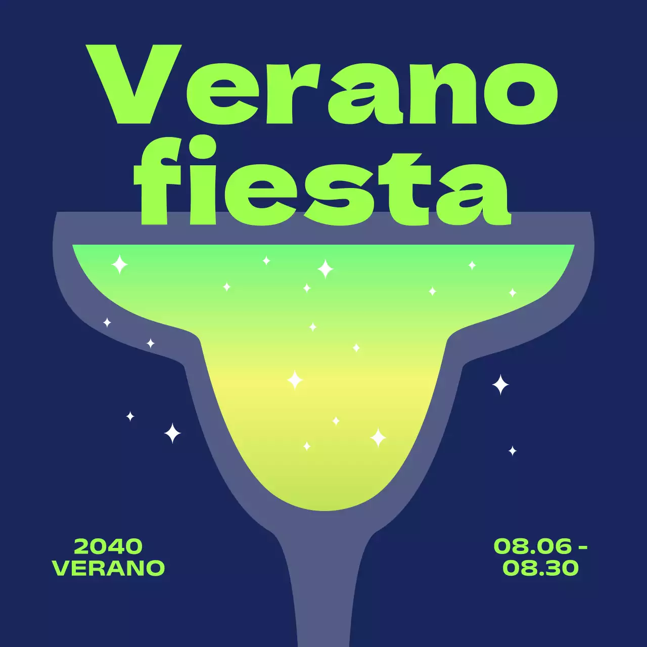 Festivales de verano con degradados, purpurina y fuentes góticas