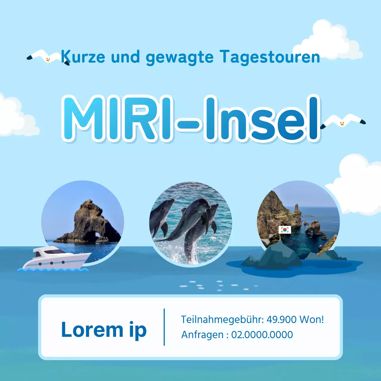  Niedliche Tagesausflug Agentur Anzeige mit hellblauem Hintergrund