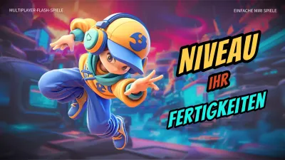 Blaues und orangefarbenes Flashy Game Tutorial Video Cover