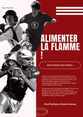 Publicité pour la célébration du sport moderne rouge et blanc