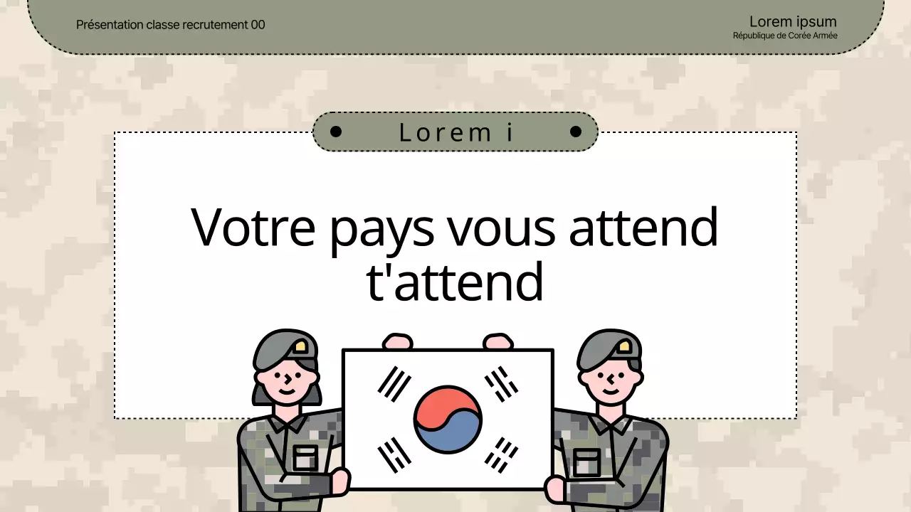 Une simple présentation de briefing de recrutement kaki et beige