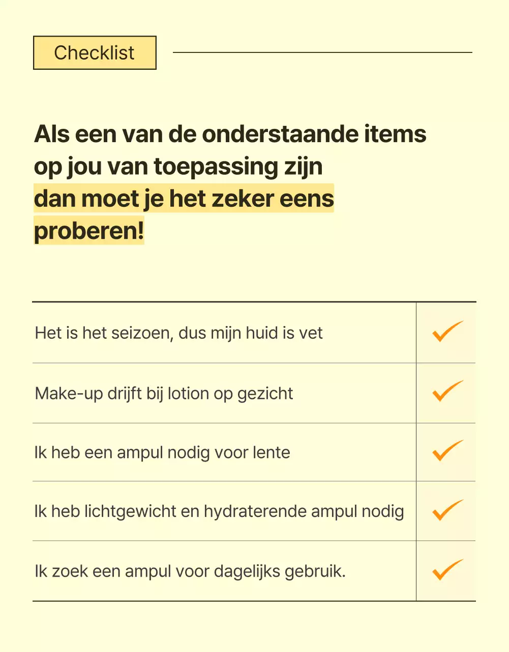 Promoot eenvoudige huidverzorgingscosmetica in geel en oranje