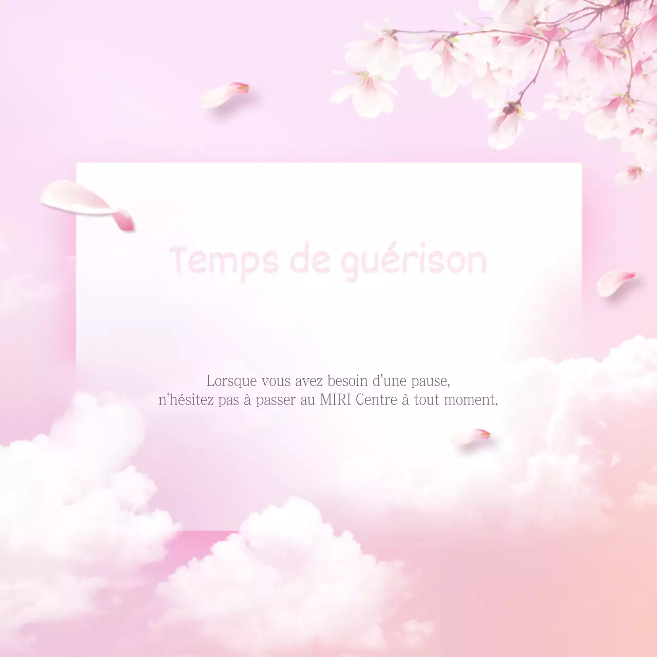 Promouvoir un centre de guérison simple en rose et blanc