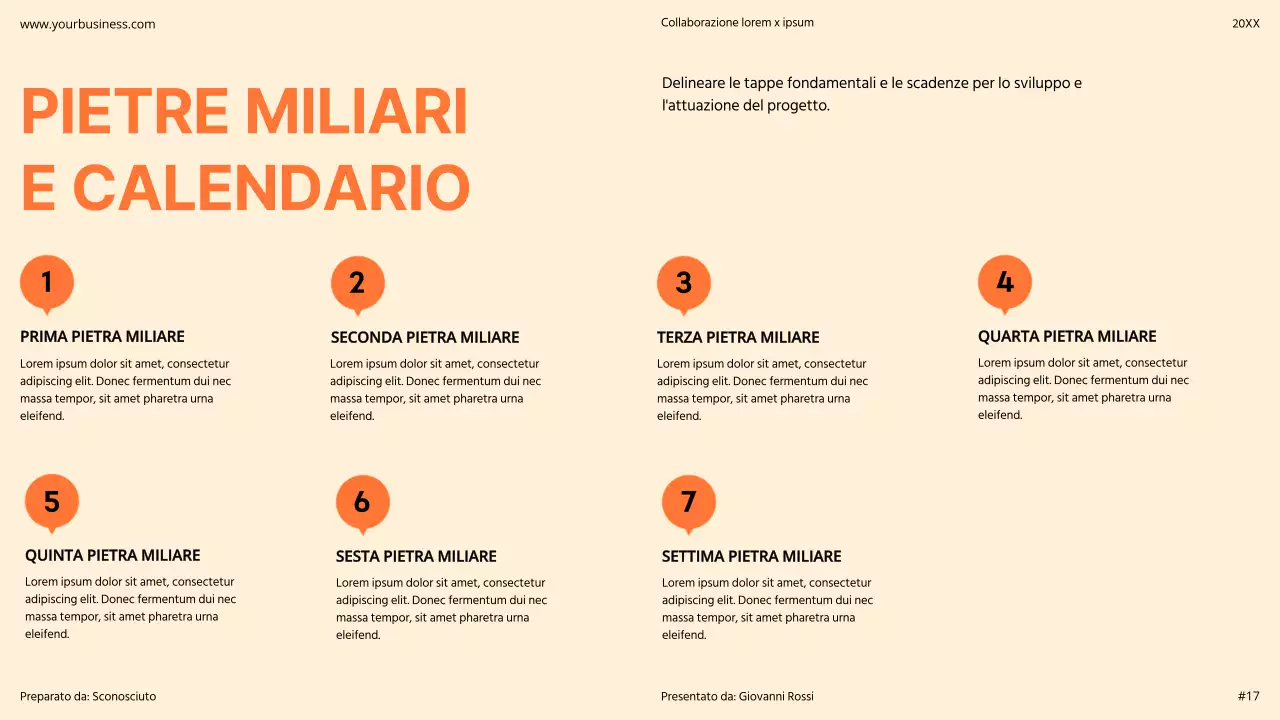 Arancione Moderno Minimal Bold Pitch Deck Proposta