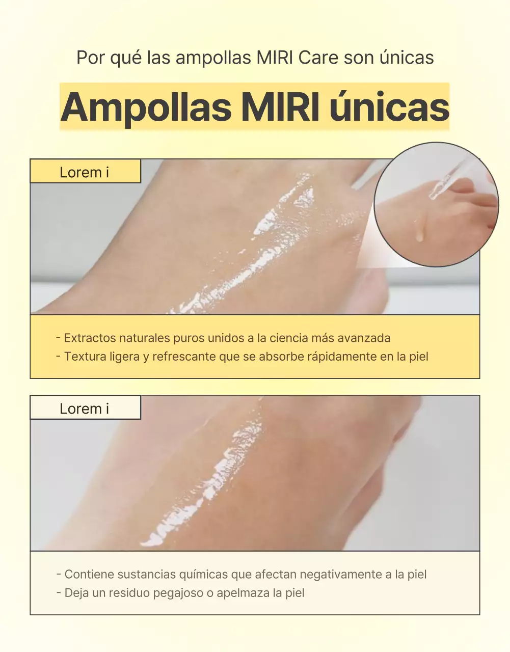 Promover una sencilla página de control de cosméticos para el cuidado de la piel en amarillo y naranja