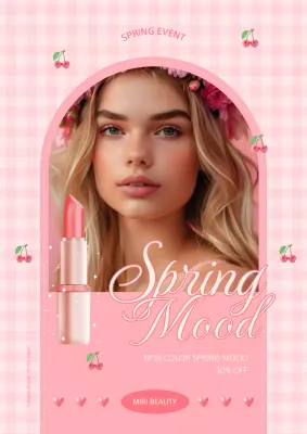Pink Trendy Beauty Promotion Poster