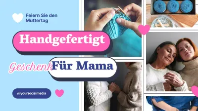 Rosa Blau Minimal Modern Handgefertigtes Geschenk für Mama Feiern Sie Muttertag Youtube Thumbnail