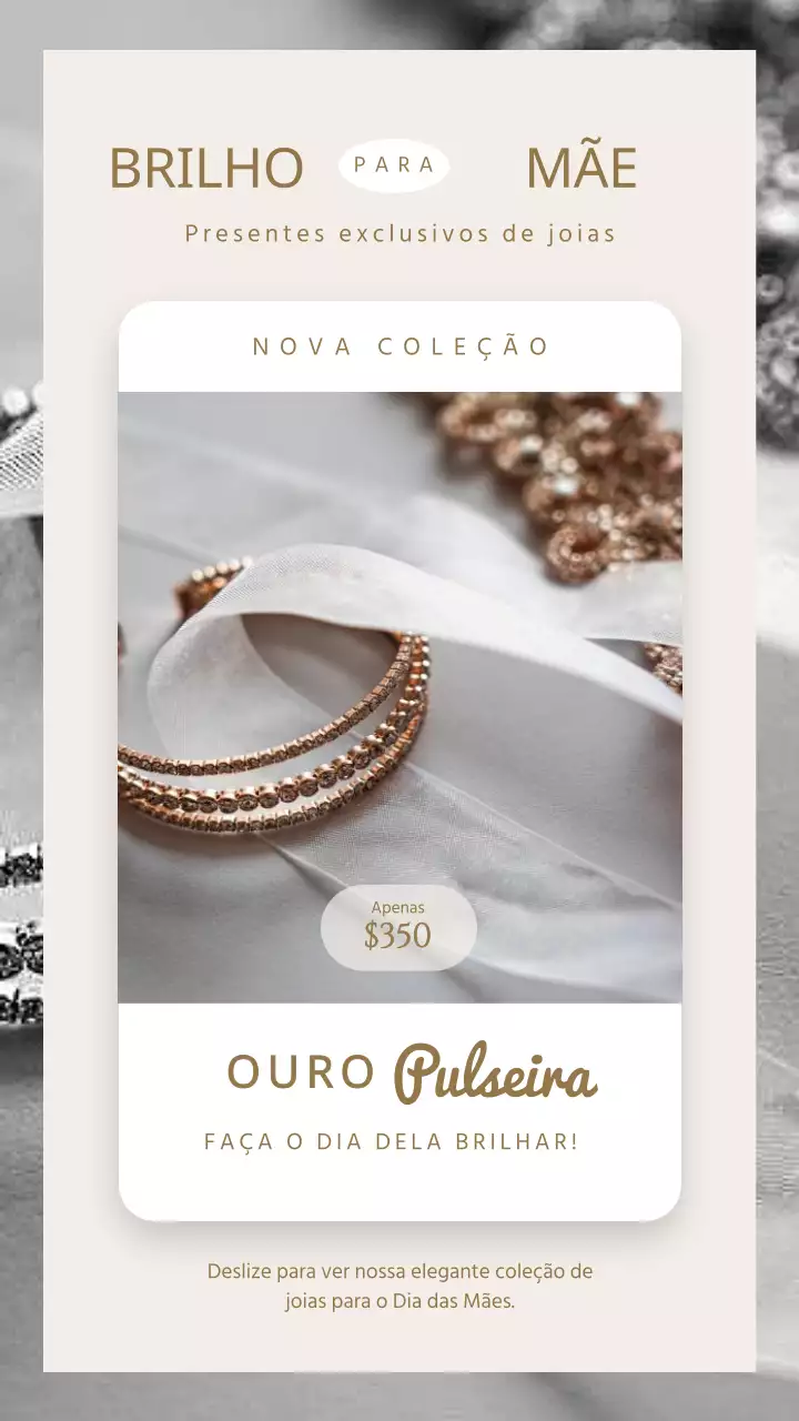 Bege Simples Minimal Exclusive Jewerly Para o Dia da Mãe Celebrar Anúncio