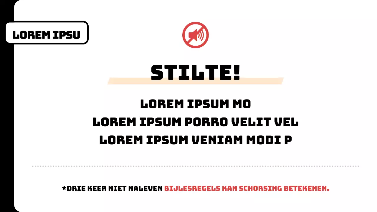 Een verzameling eenvoudige oranje schoolaankondigingen