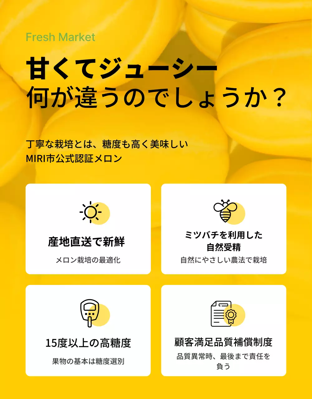 黄色 明るい フルーツ パンフレット 詳細ページ