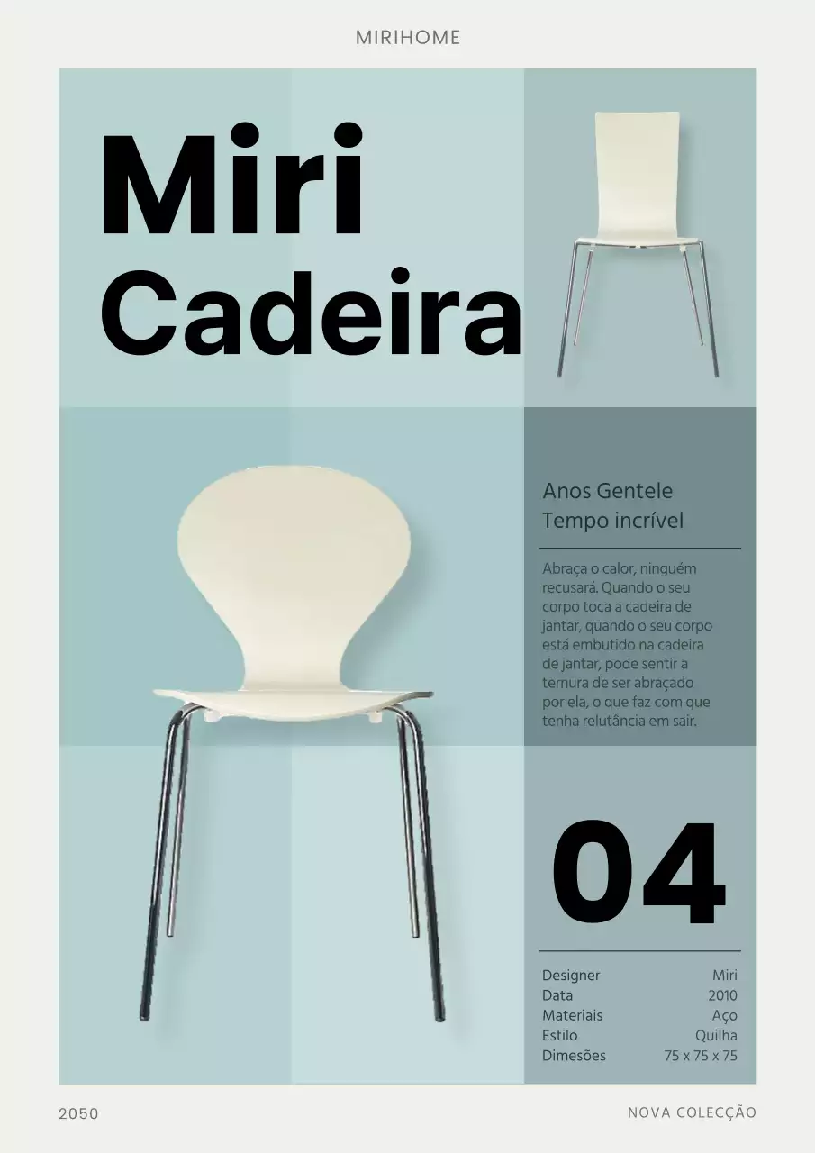 Design promocional moderno de cartaz interior em azul claro