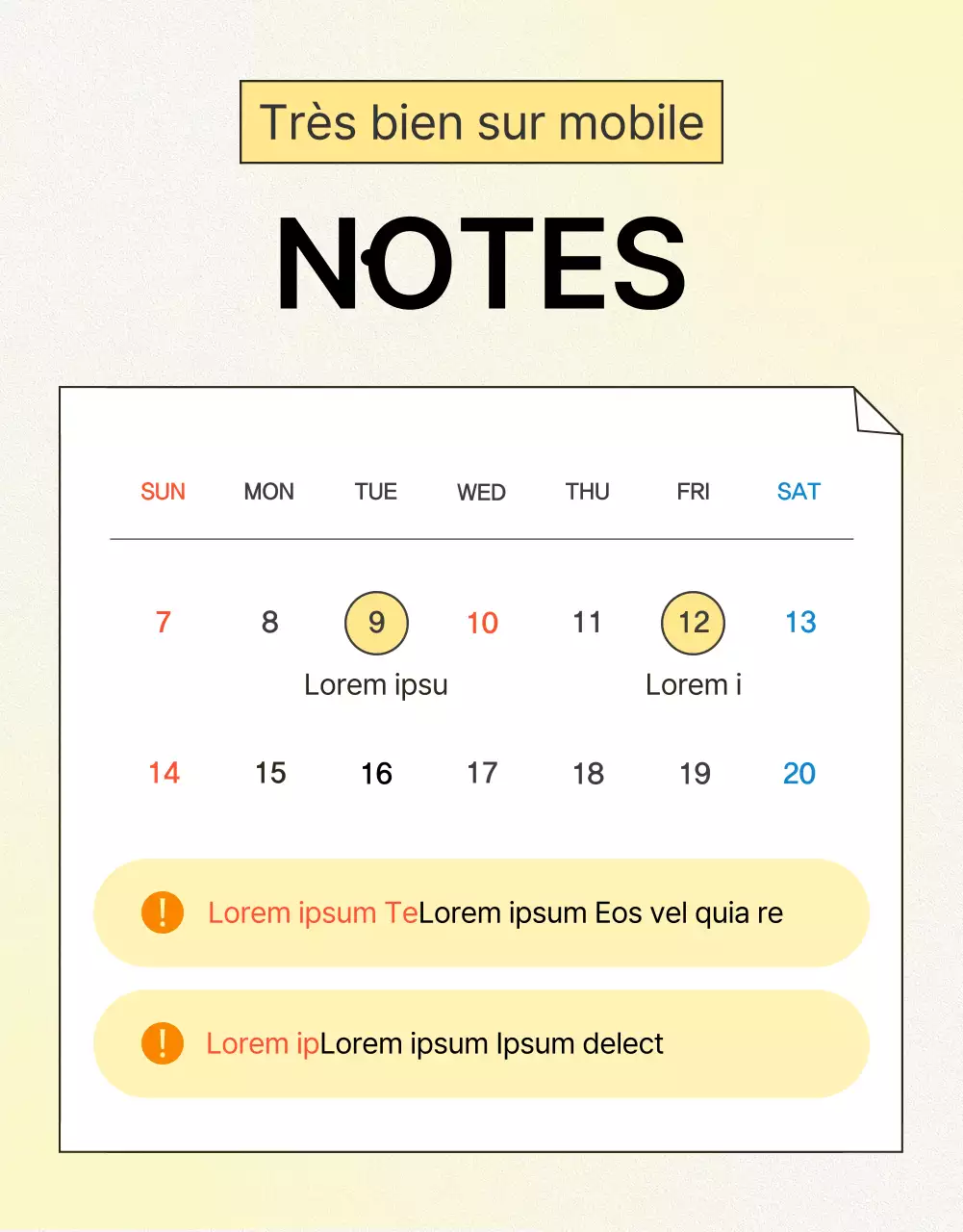 Promouvoir des instructions et des mises en garde simples, en jaune et en orange, concernant l'optimisation des services mobiles