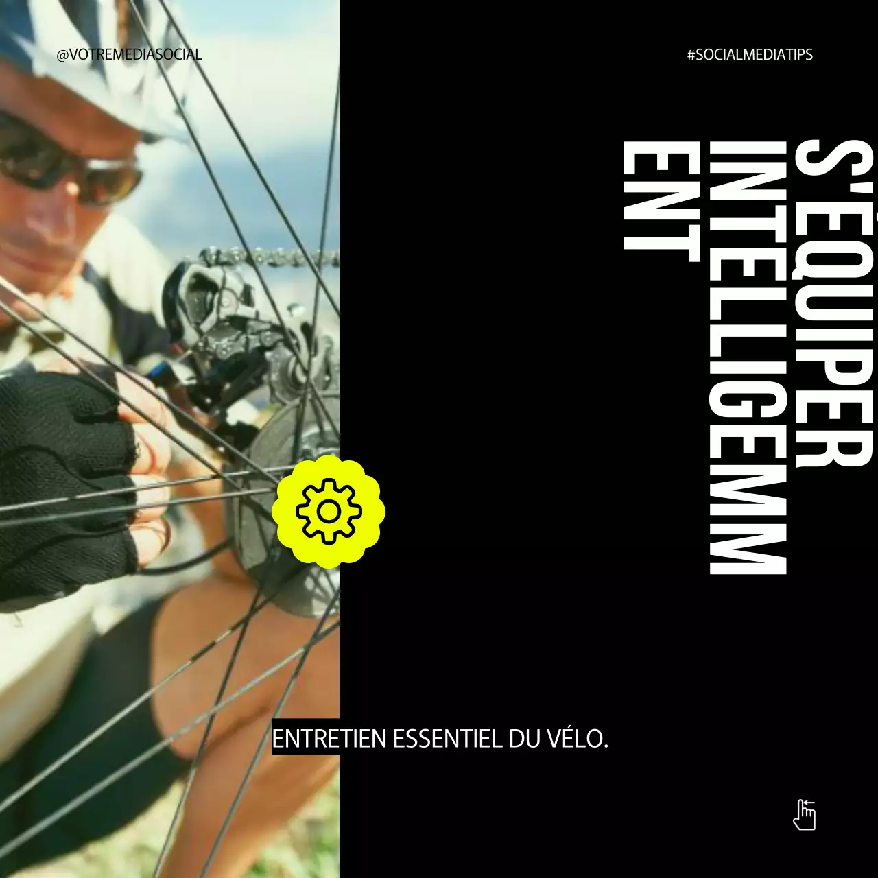 Gris Néon Vert Gras Journée nationale du vélo Conseils Instagram Carousel Post